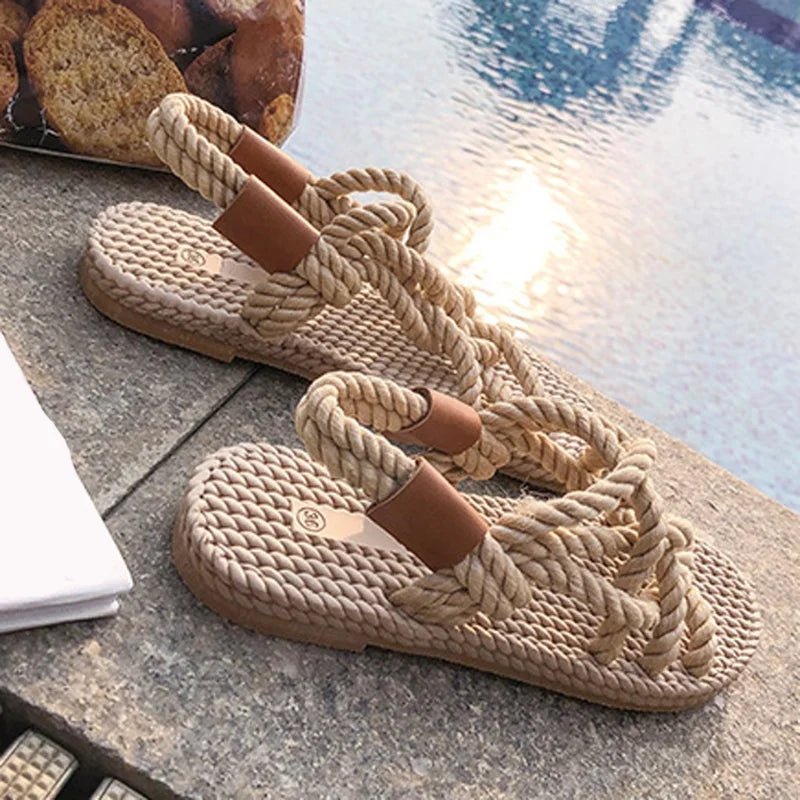 Braided Rope Sandals - AroundTheWineCooler